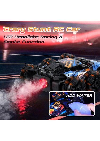 Işık ve Müzikli Hareket Algılamalı Rc Dublör Araba, 2.4ghz Drift Dublör Uzaktan Kumandalı Arabalar, 6WD Çift Taraflı 360° Dönen Dönüşüm Off Road Rc Dublör Araba, 6-12 Yaşındaki Erk (Yurt Dışından) fırsatları