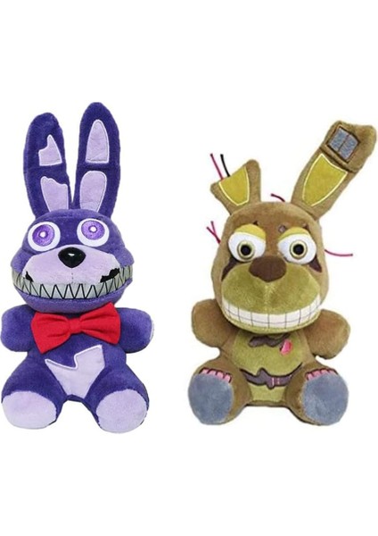 Boutiques Springtrap ve Kabus Bonnie Peluş Oyuncak Seti Doldurulmuş Hayvan Çocuk Fan Yapımı Peluşlar Erkek Kız Için Peluş Hediye 2 Adet (Yurt Dışından)