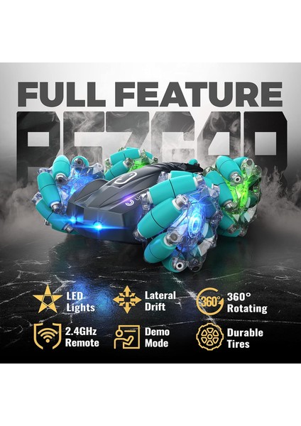 Erkekler Için Uzaktan Kumandalı Araba 4-7 - 2.4ghz Çift Taraflı 4WD Rc Arabalar 6 LED Işıklı Dublör Araba Oyuncak 360° Dönen ve Yanal Sürüklenme, Şarj Edilebilir Oyuncak Arabalar (Yurt Dışından) fiyatları