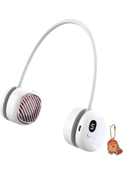 asılı Boyun Fan Dijital Ekran Güç Kaynağı Bladeless Boyun Bandı Fan Taşınabilir Mini Hava Soğutucu USB (Yurt Dışından)