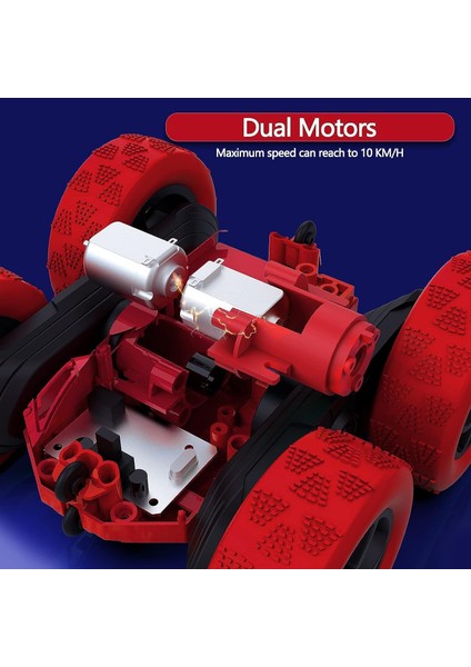 Uzaktan Kumandalı Araba, Rc Arabalar Dublör Araba Oyuncak, 4WD 2.4ghz Çift Taraflı 360° Dönen Farlı Rc Araba, Erkekler/kızlar Için Çocuk Noel Oyuncak Arabaları (Yeşil) (Kırmızı) (Yurt Dışından) modelleri