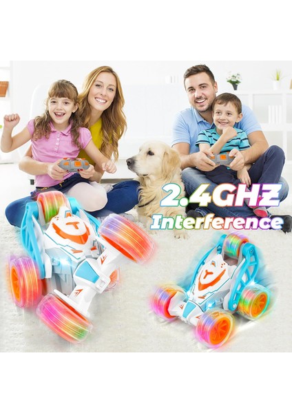 Logoplay Çocuklar Için Rc Dublör Araba, 360 Döner Uzaktan Kumandalı Araba, 2.4ghz Tüm Arazi Oyuncakları, Renkli Işıklar ve Müzik ve Sprey Ile, Erkekler Kızlar Için Doğum Günü Hediy (Yurt Dışından)