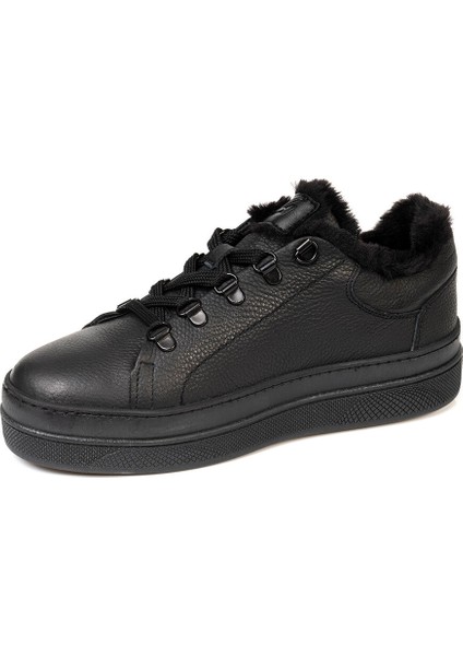 Kadın Siyah Deri Sneaker Ayakkabı 3K2SA33070
