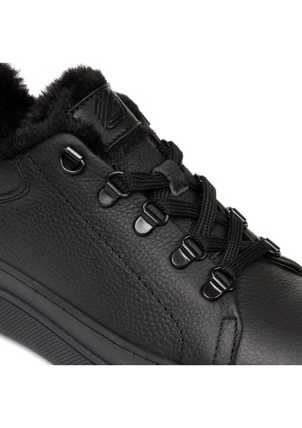 Kadın Siyah Deri Sneaker Ayakkabı 3K2SA33070