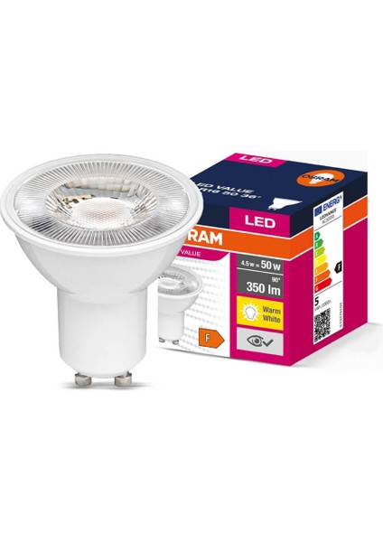 LED Value PAR16 4.5W GU10 3000K Sıcak Beyaz Ampul 10 Adet