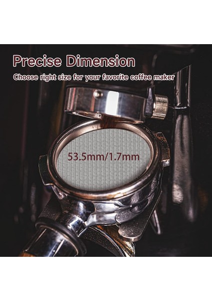 53,5 mm Espresso Puck Ekranı, Yeniden Kullanılabilir 1,7 mm Kalınlık 150 Μm Paslanmaz Çelik Ekran (2 Paket) (Yurt Dışından)