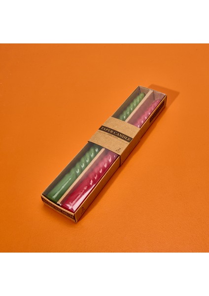 2'li Şamdan Mum - Kırmızı / Yeşil - 25X2 cm fiyatları