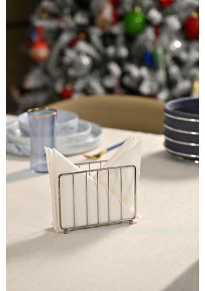 Silver Kafes Peçetelik, Kafe Cafe, Restoran, Otel, Dekoratif Peçetelik Hediyelik - Metal Paslanmaz