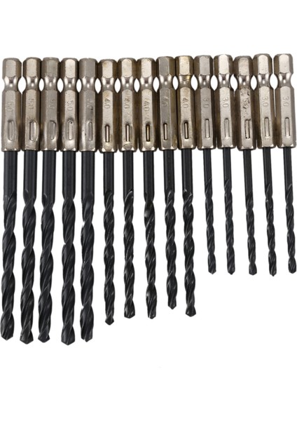 15 Adet Yüksek Hızlı Çelik Titanyum Kaplamalı Matkap Ucu Seti 3 4 5 mm Altıgen Şaft (Yurt Dışından)