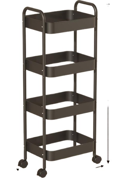 Arabalı Raf Nefes Alabilen Tabandan Tavana Mobil Çok Katmanlı Kozmetik Depolama Rafı (Yurt Dışından)