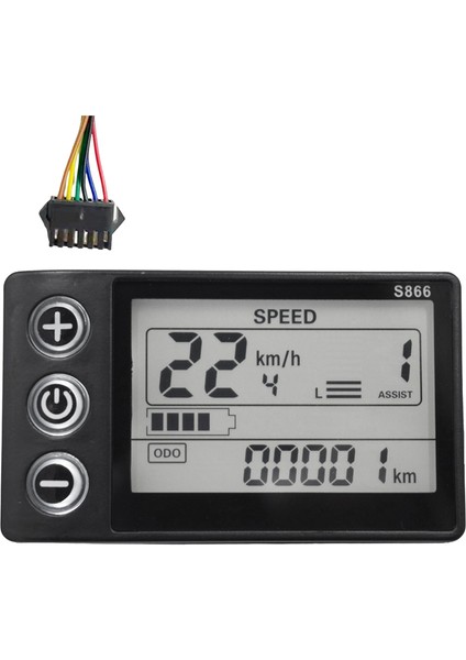 24V 36V 48V 60V S866 Kontrol Paneli Gösterge Paneli Elektrikli Bisiklet LCD Ekranı E-Bisiklet Scooter Için (Sm Fiş 6pın) (Yurt Dışından)