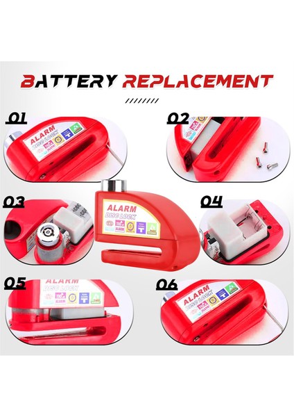 Motosiklet Alarm Disk Fren Kilidi, Hatırlatma Kablosu ve Taşıma Çantası ile Motosiklet Kilidi, Bisiklet, Moped, Motocross Için (Yurt Dışından)
