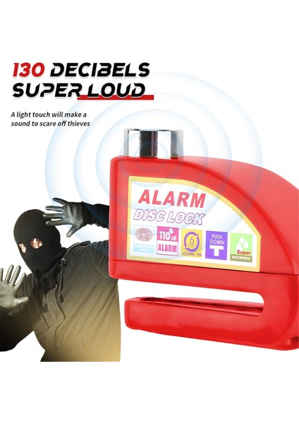 Motosiklet Alarm Disk Fren Kilidi, Hatırlatma Kablosu ve Taşıma Çantası ile Motosiklet Kilidi, Bisiklet, Moped, Motocross Için (Yurt Dışından)
