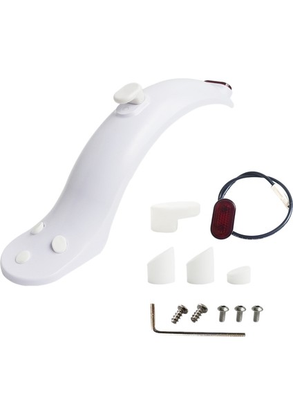 Scooter Arka Çamurluk Stop Lambası Çamurluk Seti Xiaomi M365/1S/PRO Elektrikli Scooter Aksesuarları (Beyaz) (Yurt Dışından)