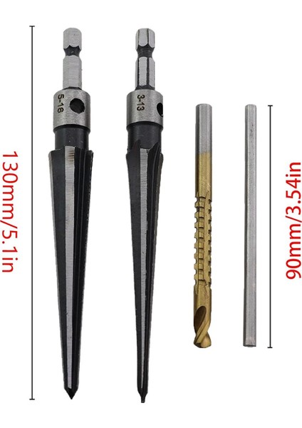 1 Set Karbon Çelik Konik Rayba Dört Altıgen Saplı Ahşap Işleme (Yurt Dışından)