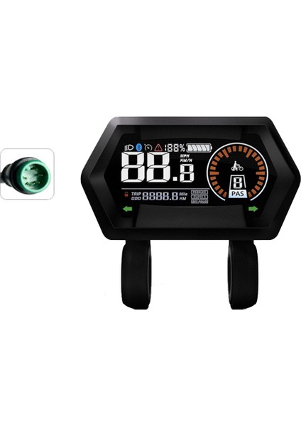 M9 Elektrikli Bisiklet LCD Ekran 24V-72V Scooter Renk Ölçer Kar Motoru Hızölçeri Su Geçirmez 5pın (Yurt Dışından)