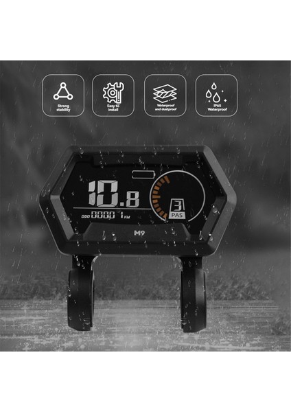 M9 Elektrikli Bisiklet LCD Ekran 24V-72V Scooter Renk Ölçer Kar Motoru Hızölçeri Su Geçirmez 5pın (Yurt Dışından)