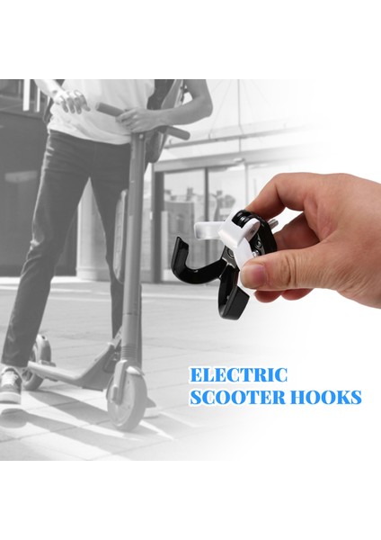 Elektrikli Scooter Alüminyum Çanta Ninebot Max G30 Için Çift Kanca Scooter Askı Gadget Pençe Beyaz + Siyah (Yurt Dışından)