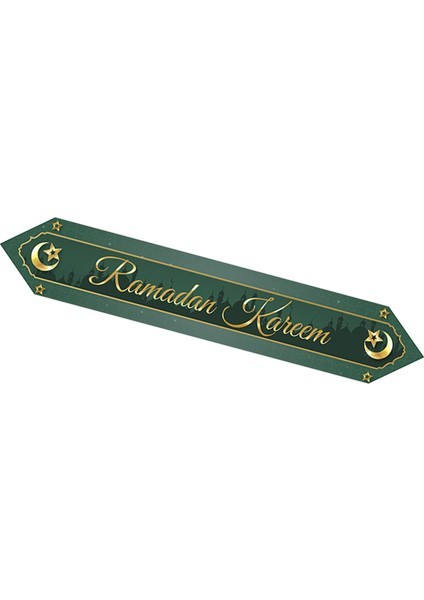 Eid Mubarak Table Runner Ramazan Dekor Örtüsü Yeşil ile Dekoratif Kutlama (Yurt Dışından) fiyatları