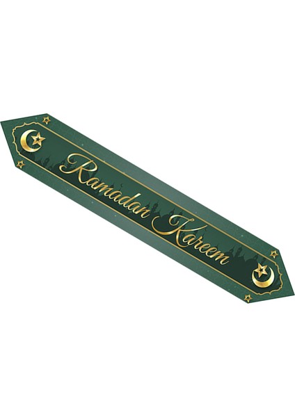 Eid Mubarak Table Runner Ramazan Dekor Örtüsü Yeşil ile Dekoratif Kutlama (Yurt Dışından) fırsatları
