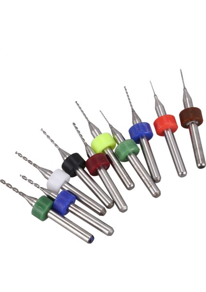 10'lu Paket Karbür Mini Matkap Uçları Cnc Pcb (0,3-1,2 Mm) (Yurt Dışından)