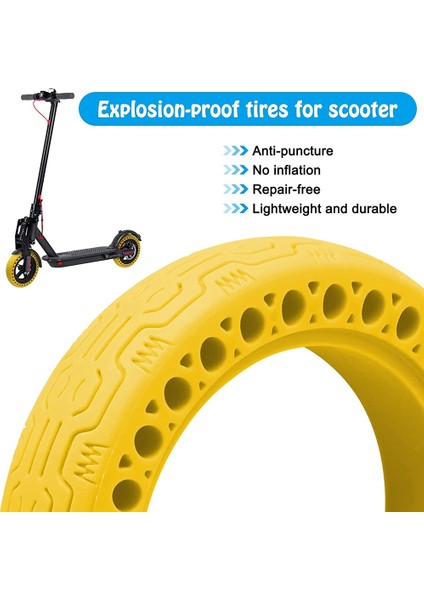 Elektrikli Scooter Lastikleri Petek Yedek Lastikler Xiaomi M365/GOTRAX Gxl V2, 8.5 Inç Katı Lastik, Sarı (Yurt Dışından)
