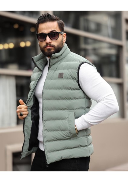 Dik Yaka, Çift Dikişli, Kapitone, Standart-Fit, Şişme Yelek 24USE2478