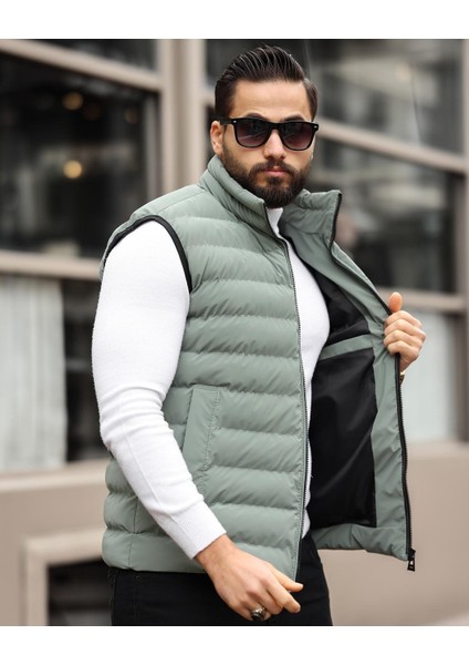 Dik Yaka, Çift Dikişli, Kapitone, Standart-Fit, Şişme Yelek 24USE2478 fiyatları