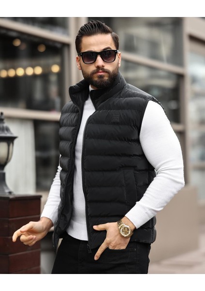 Dik Yaka, Çift Dikişli, Kapitone, Standart-Fit, Şişme Yelek 24USE2478