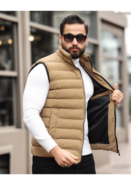 Dik Yaka, Çift Dikişli, Kapitone, Standart-Fit, Şişme Yelek 24USE2478