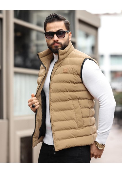 Dik Yaka, Çift Dikişli, Kapitone, Standart-Fit, Şişme Yelek 24USE2478