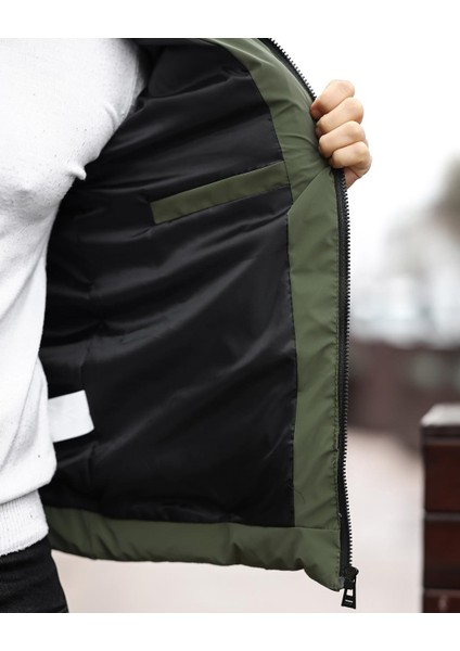 Dik Yaka, Çift Dikişli, Kapitone, Standart-Fit, Şişme Yelek 24USE2478 modelleri