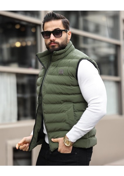 Dik Yaka, Çift Dikişli, Kapitone, Standart-Fit, Şişme Yelek 24USE2478 fırsatları