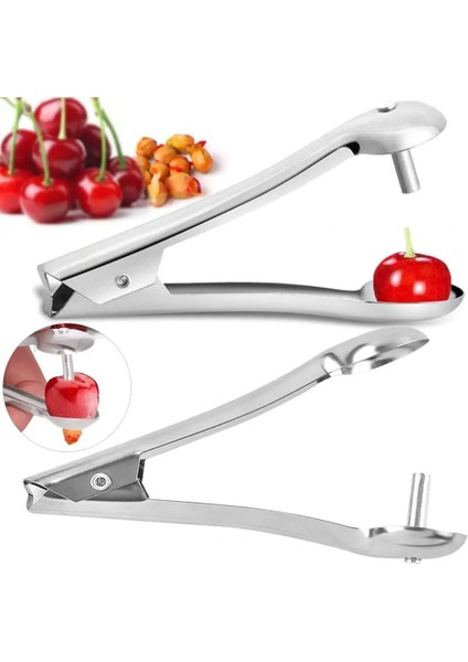2 Adet 2 Adet Kiraz Pitter Araçları Gıda Sınıfı Yeniden Kullanılabilir Ergonomik Sap Paslanmaz Paslanmaz Çelik Meyve Çukur Sökücü Kiraz Oyma Makinesi Mutfak (Yurt Dışından)