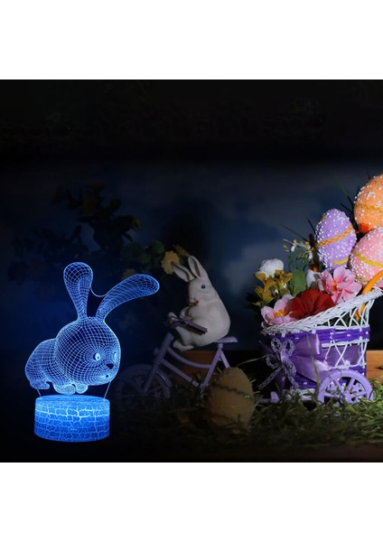 Paskalya Gece Lambası Gece Lambası Renkli LED Gece Lambası USB Işık Hediye (Yurt Dışından)