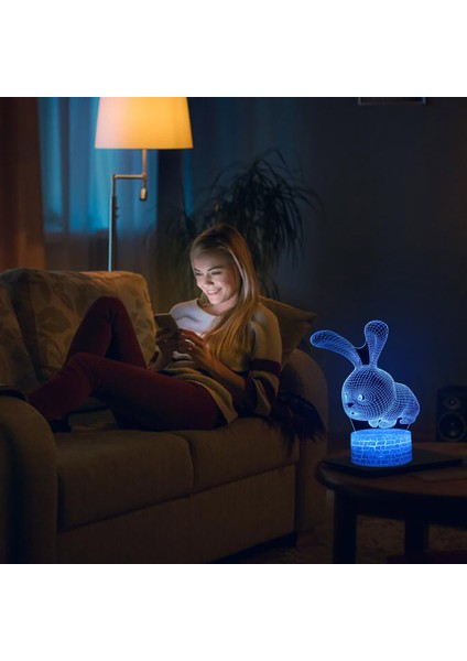 Paskalya Gece Lambası Gece Lambası Renkli LED Gece Lambası USB Işık Hediye (Yurt Dışından)