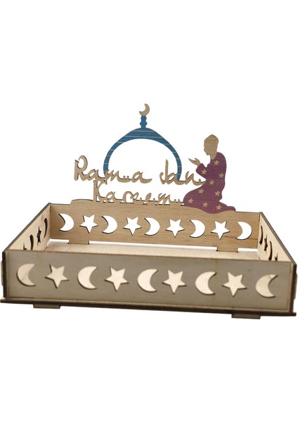 Parti Dekorasyonu Için Ahşap Ramazan Tepsisi Tepsisi Kimlik I E (Yurt Dışından)