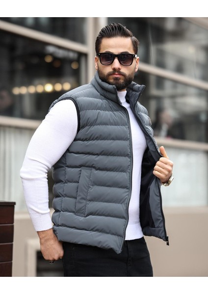 Dik Yaka, Çift Dikişli, Kapitone, Standart-Fit, Şişme Yelek 24USE2478
