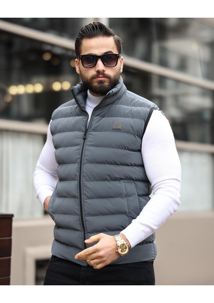 Dik Yaka, Çift Dikişli, Kapitone, Standart-Fit, Şişme Yelek 24USE2478