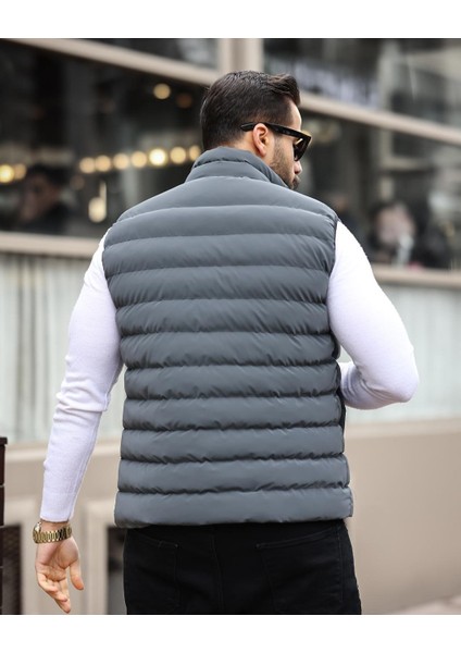 Dik Yaka, Çift Dikişli, Kapitone, Standart-Fit, Şişme Yelek 24USE2478