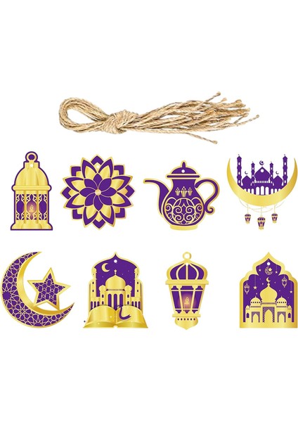 8x Şube Için Asılı Süslemeler Dıy Eid Al (Yurt Dışından)