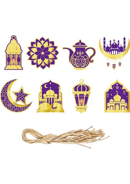 8x Şube Için Asılı Süslemeler Dıy Eid Al (Yurt Dışından)