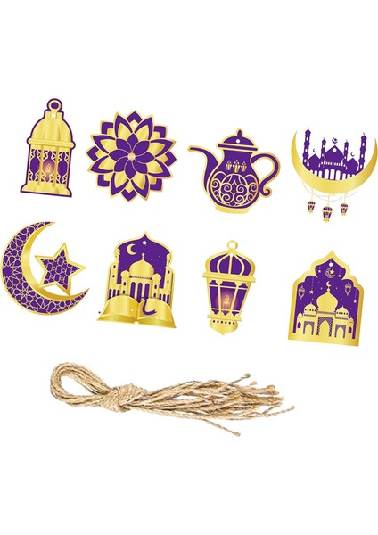 8x Şube Için Asılı Süslemeler Dıy Eid Al (Yurt Dışından)