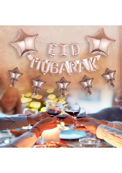 Alüminyum Film Eid Mubarak Balonlar Çocuk Dekor Fotoğraf Prop Altın (Yurt Dışından) fırsatları