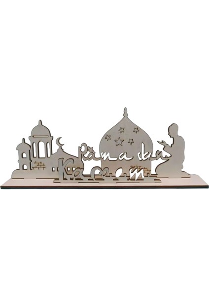 Eid Ramazan Dıy Ahşap Içi Boş Süs Dekorasyonu Kitaplık Için A (Yurt Dışından)