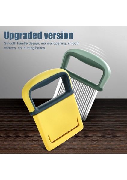 Sarı Paslanmaz Çelik Patates Cipsi Dilimleyici Sebze Dalgalı Dilimleme Bıçağı Patates Kesici Kıyıcı Ev Mutfak Fransız Kızartma Makinesi Fırın Gadget (Yurt Dışından) fırsatları