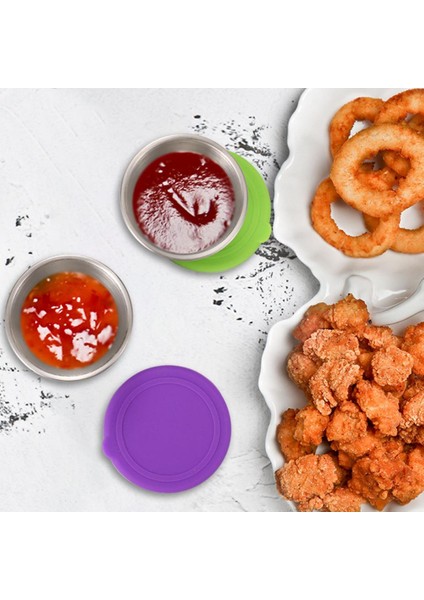 Mor 1 Takım Daldırma Fincan Kapaklı Korozyona Dirençli Sızdırmaz Istiflenebilir Domates Sosu Baharat Küçük Yemek Odası Için Yemek Odası (Yurt Dışından)