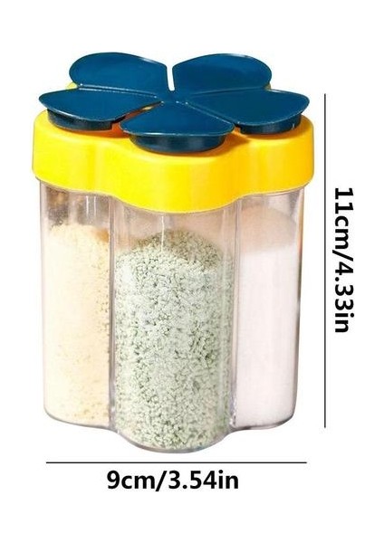 Mavi 5ın1 Mutfak Aletleri Plastik Baharat Kavanozları Kapaklı Tuz ve Biberlikler Seti Baharat Organizatör Otlar Soya Sosu Saklama Kabı (Yurt Dışından)