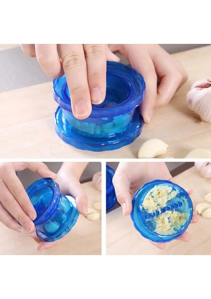 Mavi Sarımsak Öğütme Değirmeni Zencefil Sarımsak Kıyıcı Kutusu Kırıcı Soyucu Yaratıcı Cihaz Sarımsak Presi Sarımsak Çok Fonksiyonlu Mutfak Gad X3D9 (Yurt Dışından)