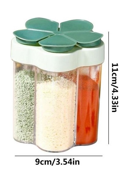 Yeşil 5 In 1 Baharat Baharat Şişesi Mühürlü Nem Geçirmez Kapaklı Baharat Kavanoz Çok Fonksiyonlu Mutfak Baharat Kabı Mutfak Aletleri (Yurt Dışından)